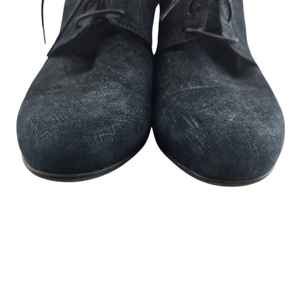 AGL Attilio Giusti Leombruni Heels Black Suede Lace Up Preppy Womens 11 41 Italy - Picture 3 of 12